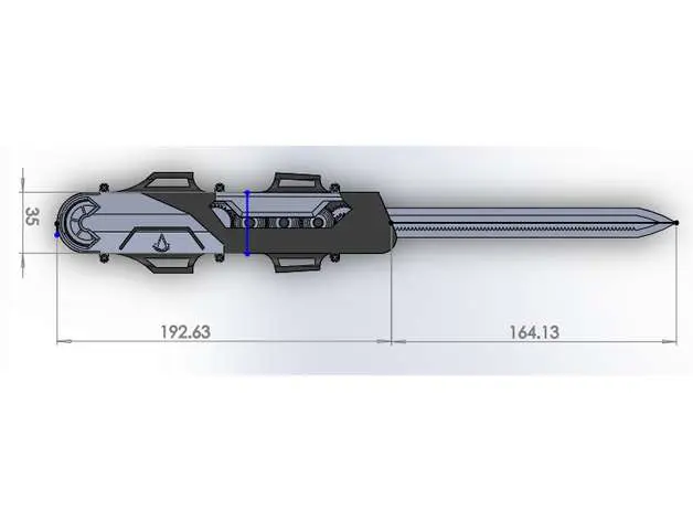 Bronvoorbeeld van het 3D-model Assassin's Creed Hidden Blade door michael is broken
