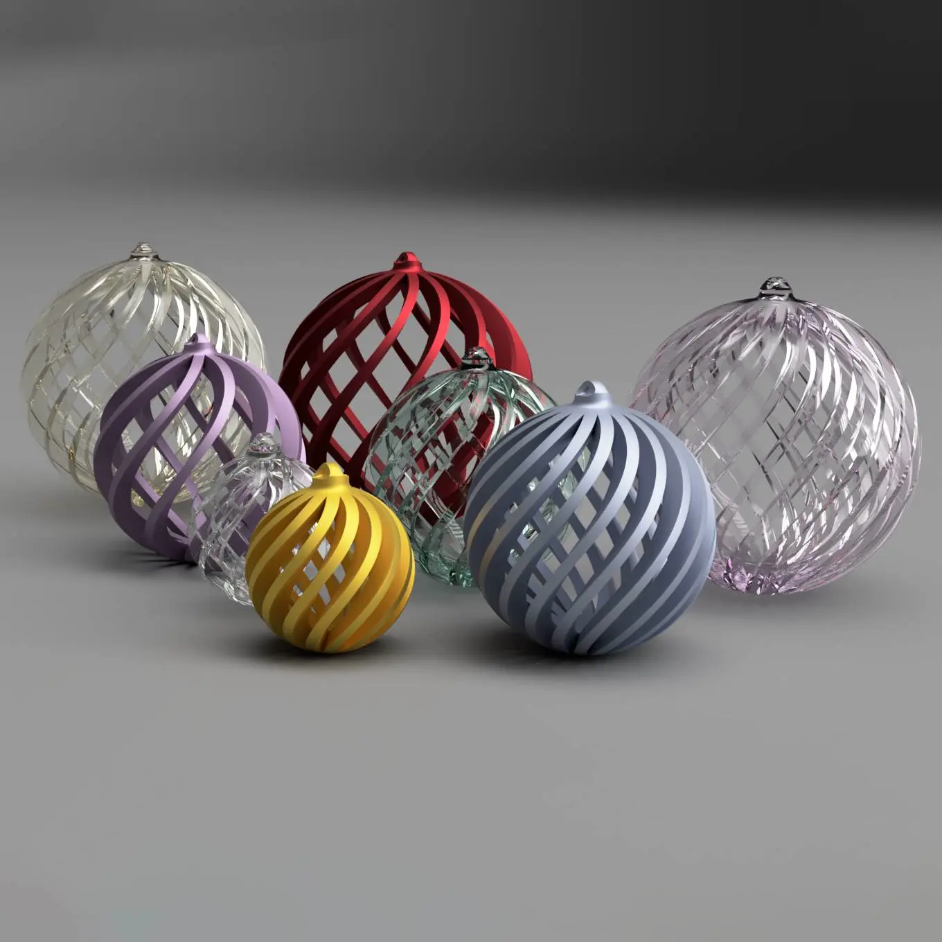 Bronvoorbeeld van het 3D-model Christmas Balls, Single ribbing door Jakub Lattenberg