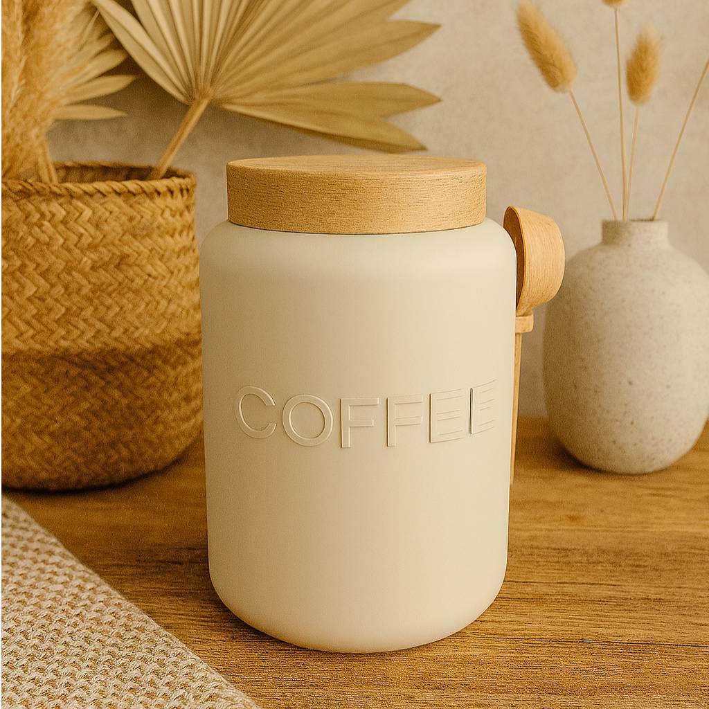 Bronvoorbeeld van het 3D-model Coffee jar with spoon and lid door MOKADesign