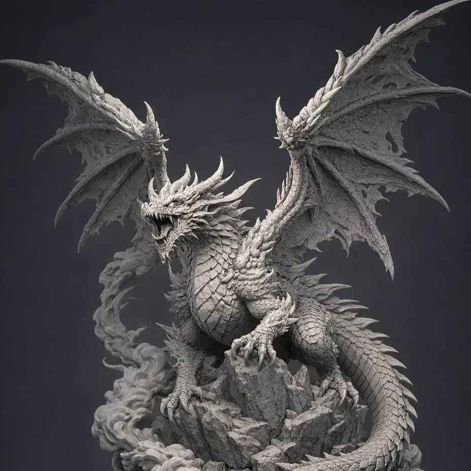 Bronvoorbeeld van het 3D-model Dragon door Duxin