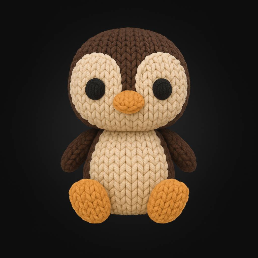 Bronvoorbeeld van het 3D-model knitted pinguin door Xempiaaz