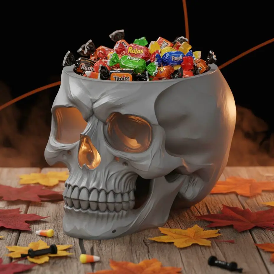 Bronvoorbeeld van het 3D-model SKULL BOWL - POT - PEN HOLDER - PLANTER door TRXDTH